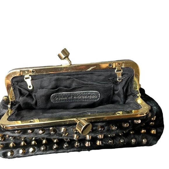 House Of Harlow 1960 Tilly Hair Calf Studded Clutch Bag